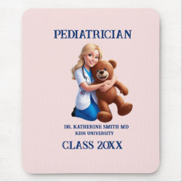 Mousepad antistress pediatrician teddy bear pink university
