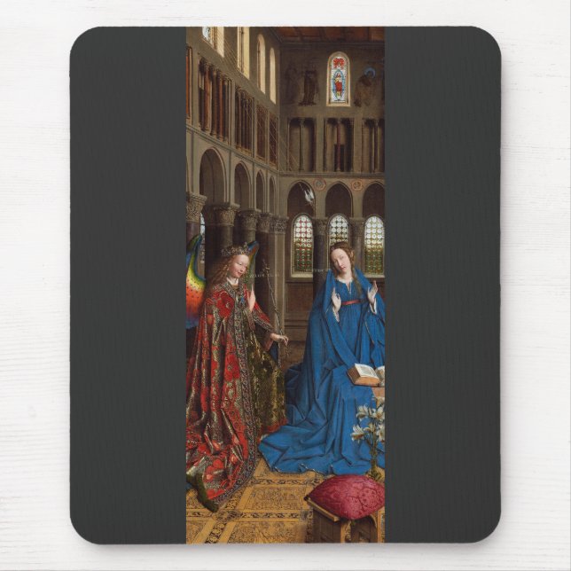 Mousepad Anunciação de Van Eyck Luz Premium da Catedral (Frente)