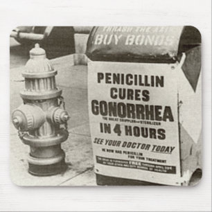 Mousepad Anúncio da gonorréia da penicilina do vintage WW