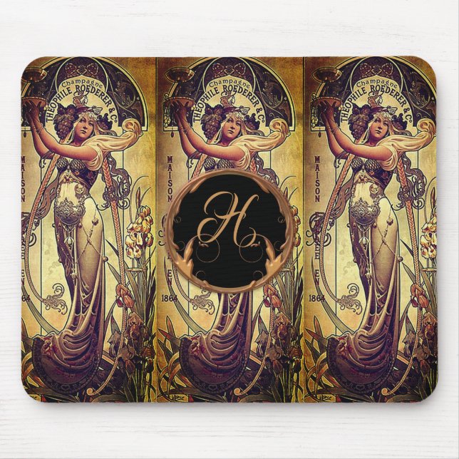 Mousepad Anúncio da mulher Art Nouveau Hingre (Frente)
