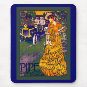 Mousepad Anúncio de automóvel belga Art Nouveau