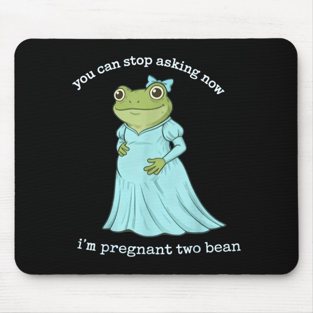 Mousepad Anúncio engraçado de gravidez de sapo medieval Grá (Frente)