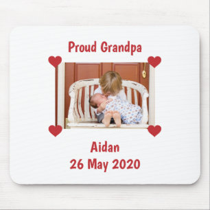 Mousepad Anúncio recém-nascido Amor Vovô Foto do Bebê