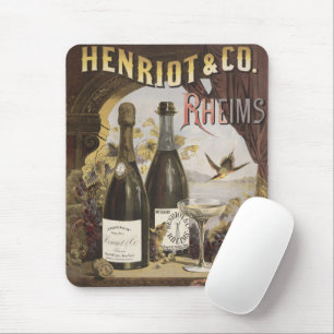 Mousepad Anúncio Vintage Para Champanhe Henriot & Co. Rheim