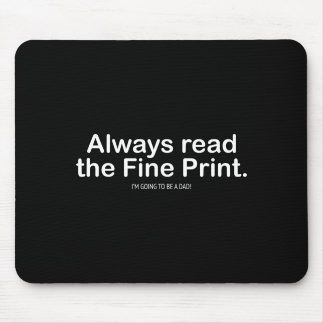 Mousepad Anúncios engraçados de gravidez para novos pais (Frente)