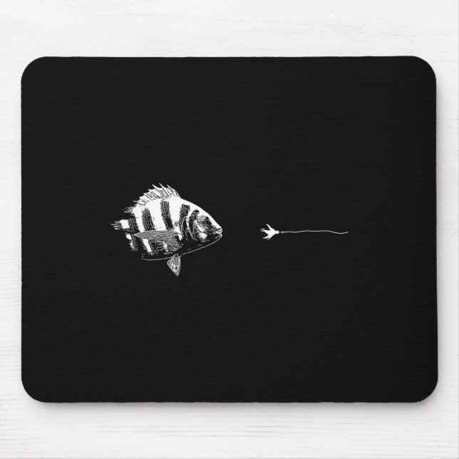 Mousepad Anzol de Linha de Pesca com Fly Gráfico - Peixe Sh (Frente)