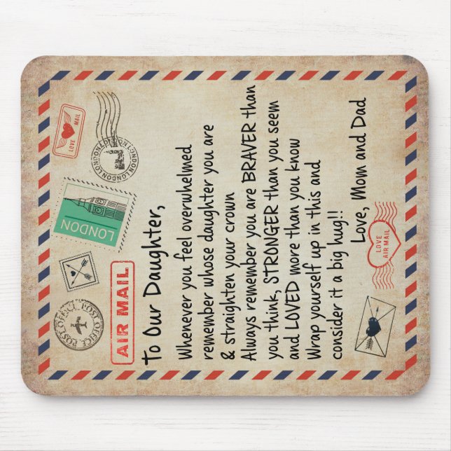 Mousepad Ao Meu Presente De Filha, Carta De Amor À Nossa Fi (Frente)