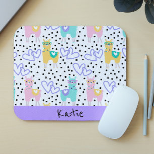 Mousepad Apaca Llama Personalizado Púrpura Rosa Colorida