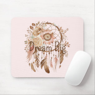 Mousepad Apanhador de Sonhos Florais Castanho-Rosa-Esbranqu