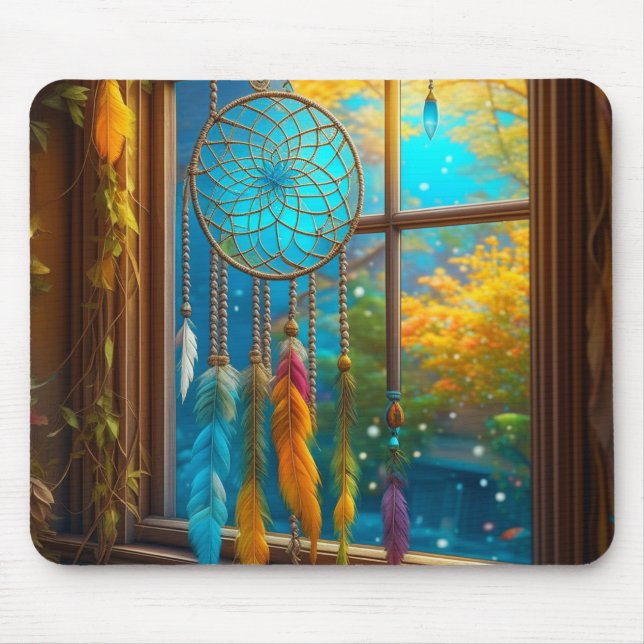 Mousepad Apanhador de Sonhos na Janela Boho (Frente)