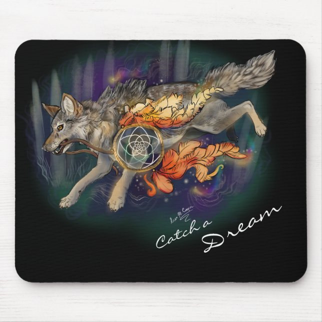 Mousepad Apanhe um Sonho, Dreamcatcher Wolf~mousepad (Frente)