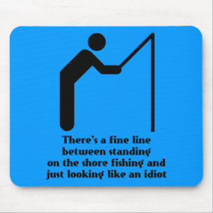 Mousepad Aparador de rato engraçado idiota da pesca Humor