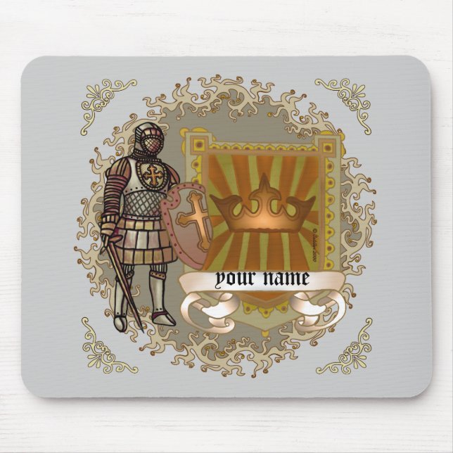 Mousepad Apelido do Escudo do Crest da Família (Frente)