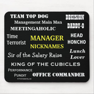 Mousepad Apelidos engraçados do GERENTE MASCULINO &