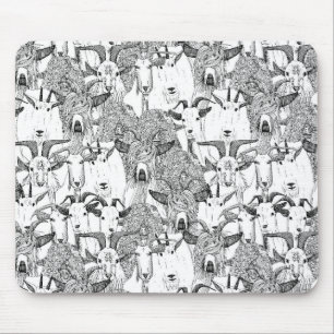 Mousepad apenas branco preto das cabras