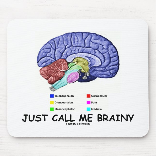 Mousepad Apenas chame-me Brainy (a atitude anatômica do (Frente)