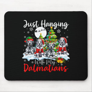 Mousepad Apenas Ficando Com Meus Dalmatianos Xmas Três Papa