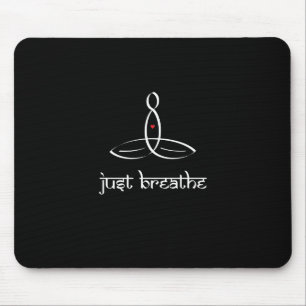 Mousepad Apenas Respire - Estilo Sânscrito Branco