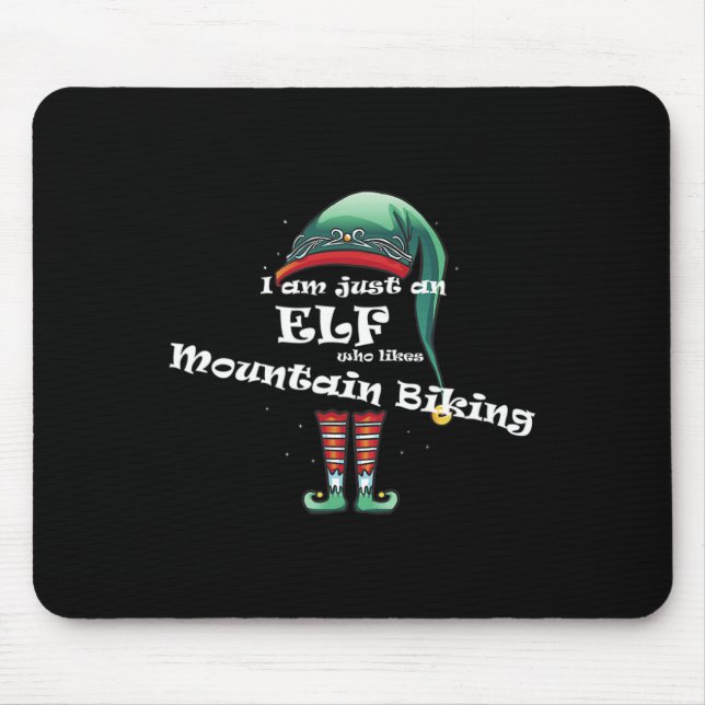 Mousepad Apenas um Elfo que Gosta de Design de Mountain Bik (Frente)