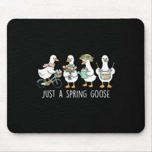 Mousepad Apenas Um Ganso de Primavera Floral Ganso Bobo Fel