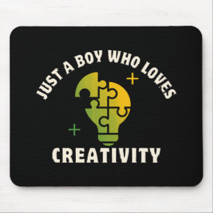 Mousepad apenas um menino que ama criatividade