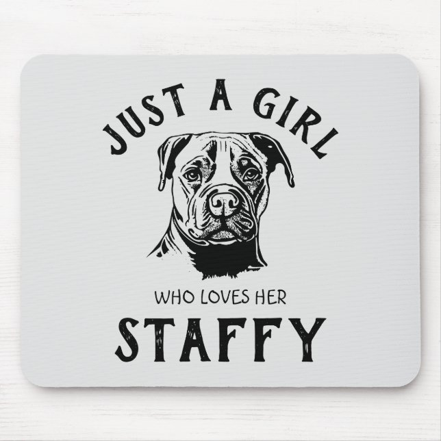 Mousepad Apenas uma garota que a ama Staffy (Frente)