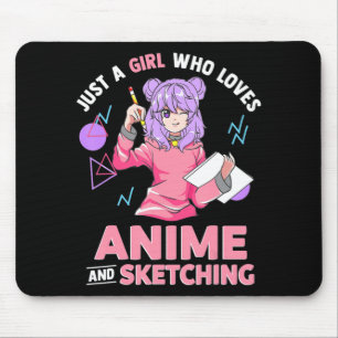 Mousepad Apenas uma garota que ama anime e esboça