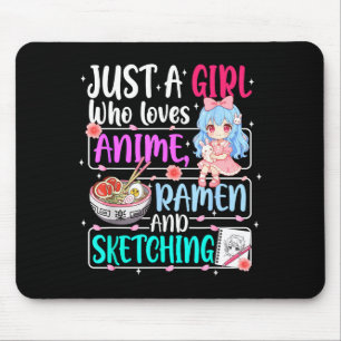 Mousepad Apenas Uma Garota Que Ama Anime Ramen Desenho Japã