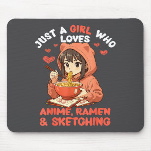 Mousepad Apenas Uma Garota Que Ama Anime Ramen E Desenhar J