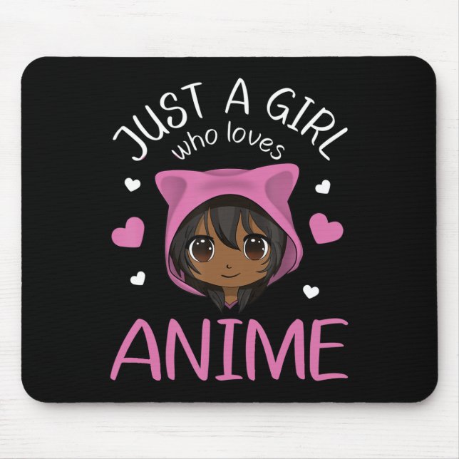 Mousepad Apenas uma garota que ama as animes afro-americana (Frente)