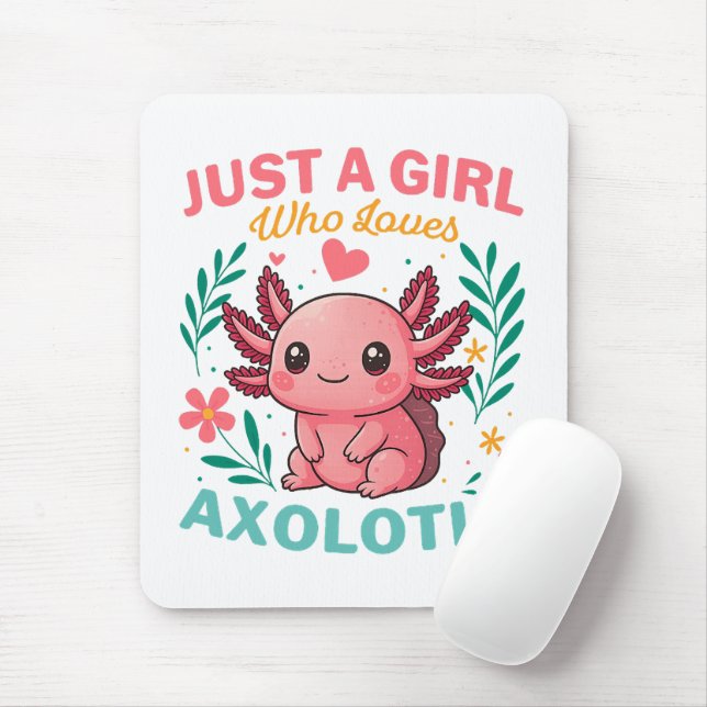 Mousepad Apenas uma garota que ama axolotes (Com mouse)