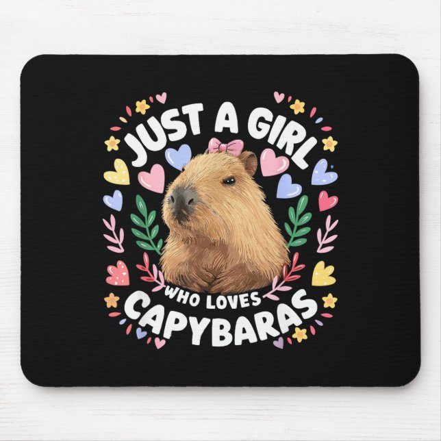 Mousepad Apenas Uma Garota Que Ama Capybaras Capybara Fofo  (Frente)