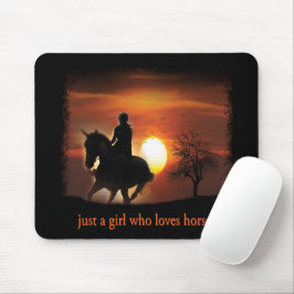 Mousepad apenas uma garota que ama cavalos