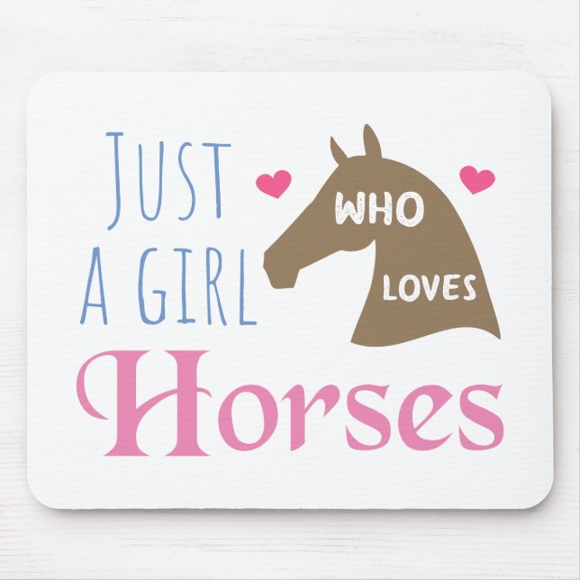 Mousepad Apenas uma garota que ama Cavalos (Frente)