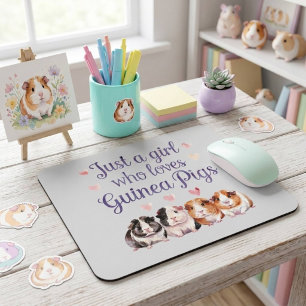 Mousepad Apenas uma Garota que Ama Porquinhos-da-Índia   Po