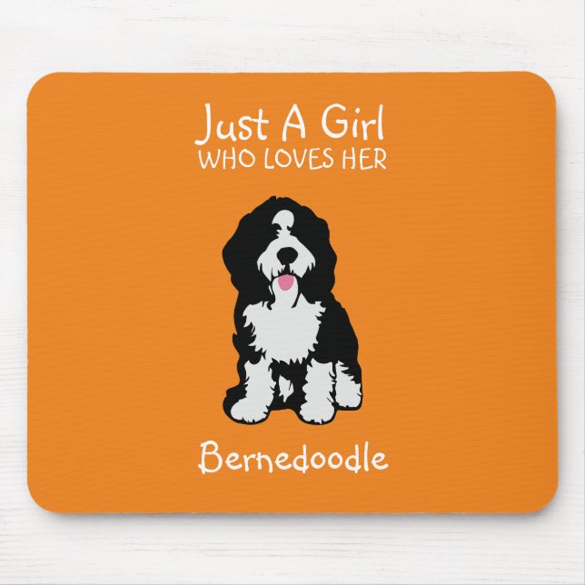 Mousepad Apenas uma garota que ama seu Bernedoodle (Frente)