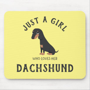 Mousepad Apenas uma garota que ama seu Pad de Mouse Dachshu