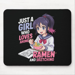 Mousepad Apenas Uma Menina Que Ama Anime Ramen E Desenho