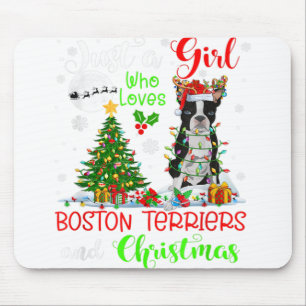 Mousepad Apenas Uma Menina Que Ama Boston Terriers E Christ
