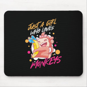Mousepad Apenas Uma Menina Que Ama Macacos