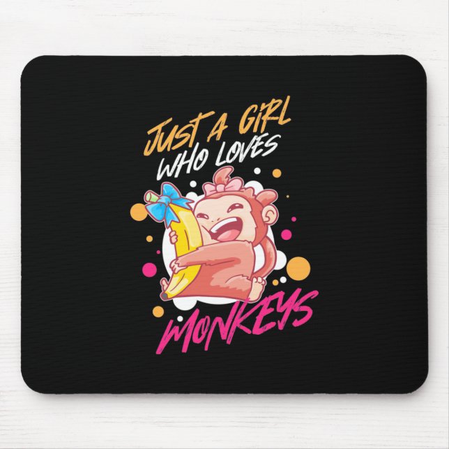 Mousepad Apenas Uma Menina Que Ama Macacos (Frente)