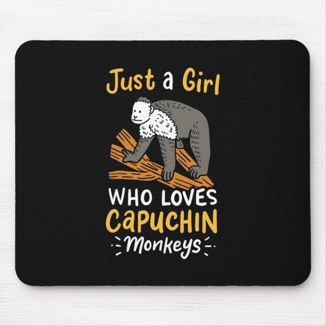 Mousepad Apenas Uma Menina Que Ama Macacos Capuchim (Frente)