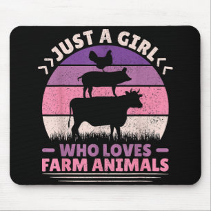 Mousepad Apenas Uma Menina Que Ama Os Animais De Fazenda So