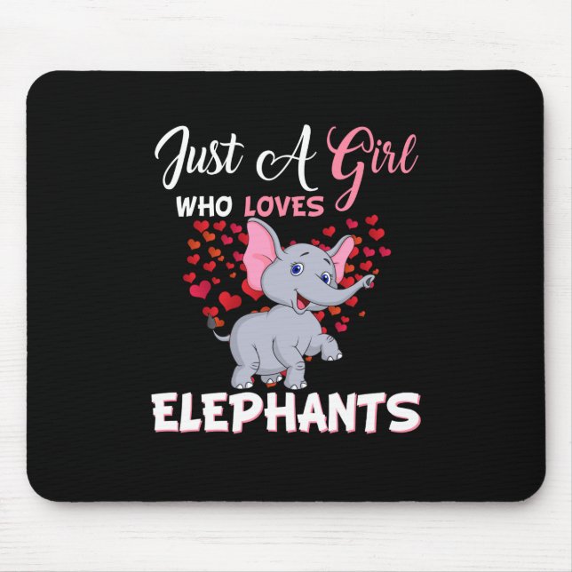Mousepad Apenas Uma Menina Que Ama Os Presentes Dos Elefant (Frente)