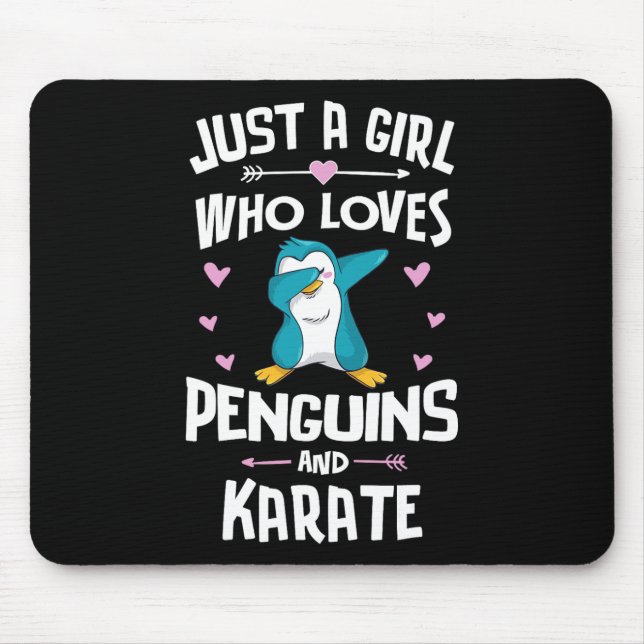 Mousepad Apenas Uma Menina Que Ama Pinguins E Karate Gift W (Frente)