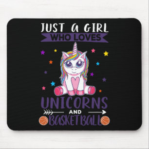 Mousepad Apenas Uma Menina Que Ama Unicórnios E Basquete