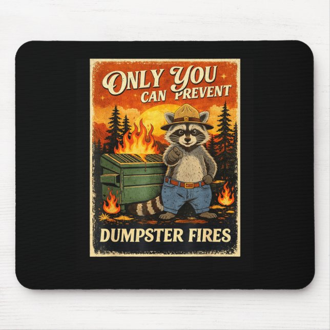 Mousepad Apenas você pode evitar incêndios em lixeiras, gua (Frente)