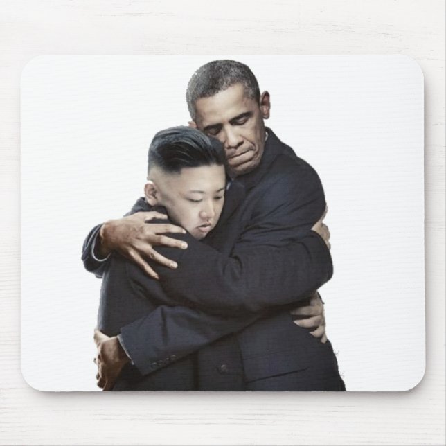 Mousepad Aperto de Obama e de Jong-Un de Kim (Frente)