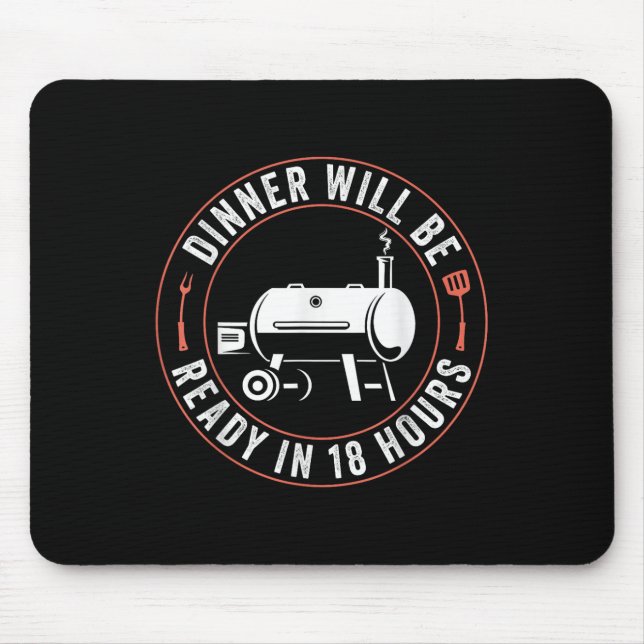 Mousepad Aplicativo de Pai de carne fumadora engraçada com  (Frente)