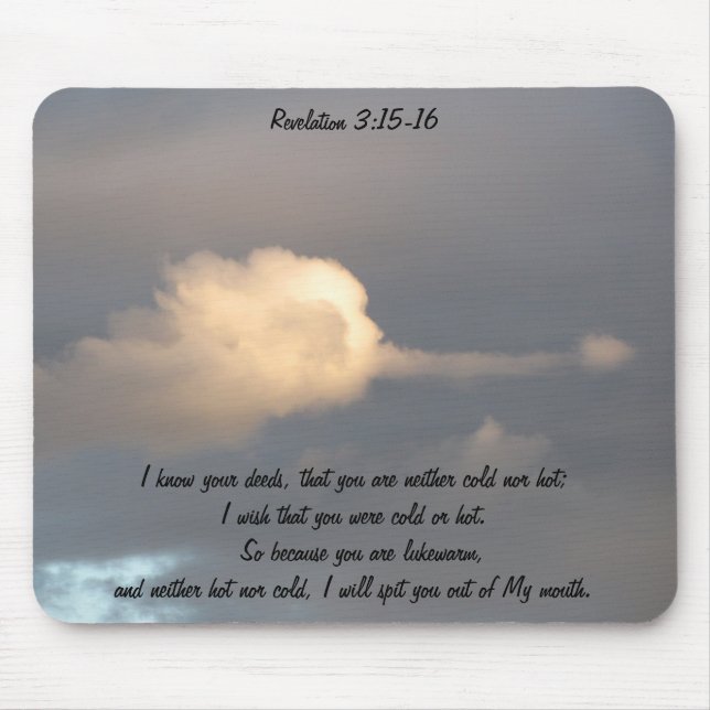 Mousepad Apocalipse 3:15-16 (Frente)